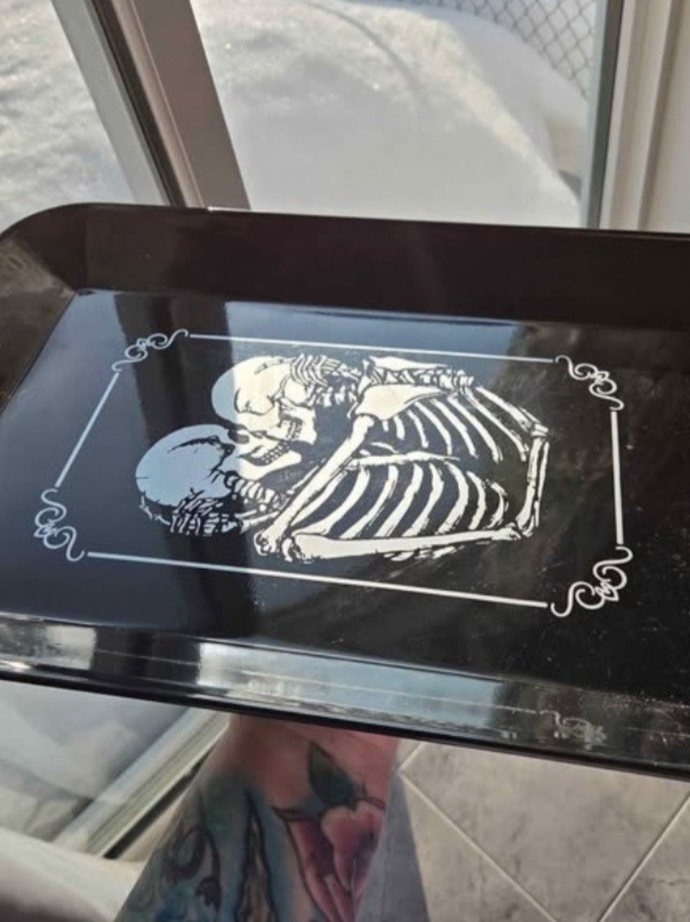 Black Skeleton Decorative Serving Tray